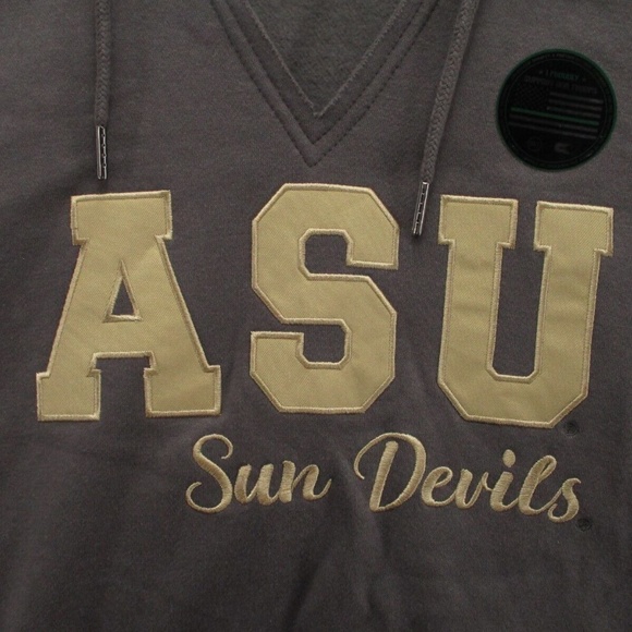Colosseum Hoodie Arizona State University Sun Devils Womens M Gray Gold and Camo - Picture 2 of 16